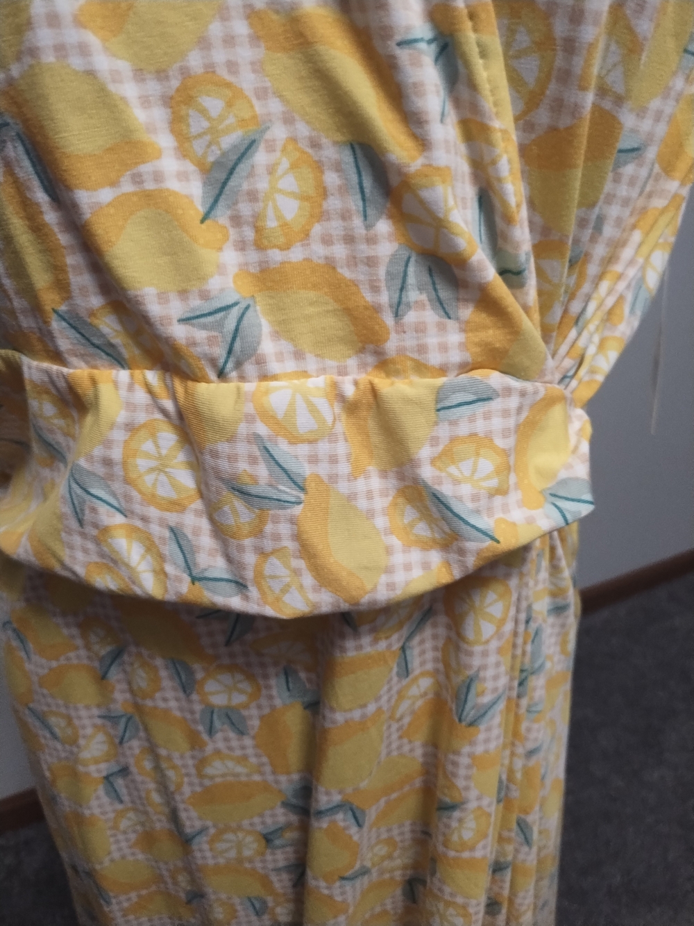 Lands' End Yellow Lemon-Print Wrap Dress - Picture 3 of 6